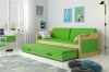 90 X 200 \ Pin \ Tiroir + lit supplémentaire \ Vert \ Avec matelas