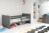 Lit ado simple Rico 90X200 avec matelas, gris
