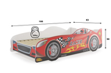 Lit enfant simple Cars 80X160, rouge