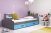 Graphite \ Tiroir \ Bleu \ Avec matelas