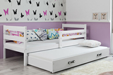 Lit ado gigogne Éric 90X200 avec matelas et tiroir, blanc