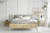 Lit en bois 140x200 - Continental en pin avec sommier relevable