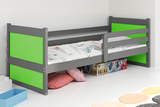 Lit ado simple Rico 90X200, gris/vert