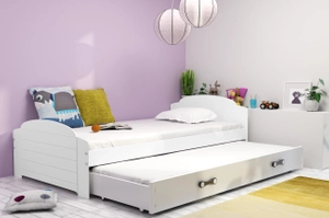 Lit ado gigogne Lili 90X200 avec matelas et tiroir, blanc