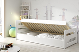 Lit ado simple Erni 90X200 avec coffre, blanc