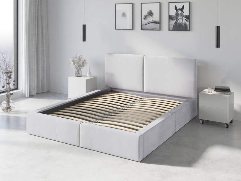 Lit double rembourré Le Hilton 160X200, blanc