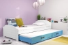 Blanc \ Tiroir + lit supplémentaire \ Bleu \ Sans matelas
