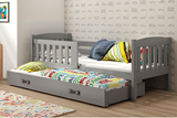 Lit ado gigogne Jacquot 80X190 avec matelas et tiroir, gris