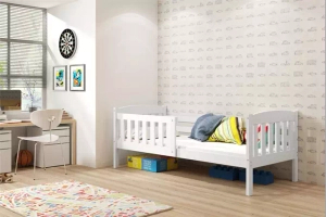 Lit ado simple Jacquot 90X190 avec matelas, blanc