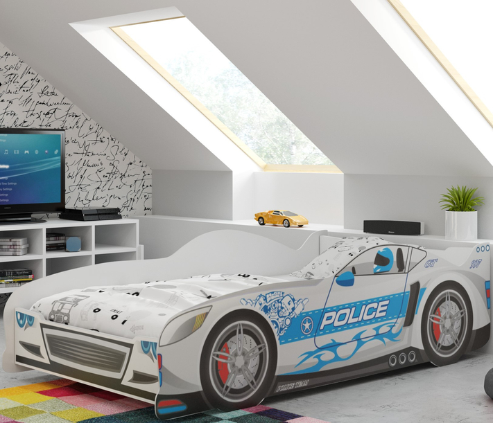 Lit enfant simple Cars 80X160 avec matelas, argent