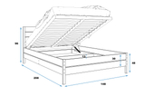 Lit double 140x200 – Continental blanc avec sommier relevable