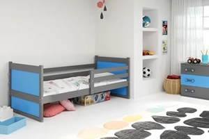 Lit ado simple Rico 90X200, gris/bleu