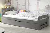 Lit ado simple Erni 90X200 avec coffre, gris