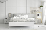 Lit double 140x200 – Continental blanc avec sommier relevable