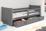 Lit ado simple Rico 90X200 avec tiroir, gris