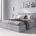 Lit double rembourré Le Hilton 160X200, gris clair