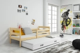 Lit ado gigogne Éric 80X190 avec matelas et tiroir, pin/blanc