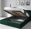 Lit double rembourré Le Hilton 140X200 avec coffre, vert