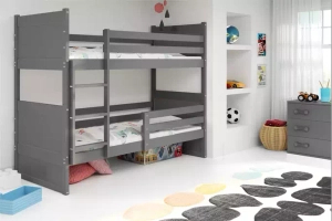 Lit ado superposé Rico 90X190 avec matelas, gris