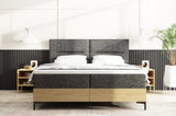 Lit continental 140x200 avec coffre et matelas en chêne Imperial