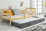 Lit ado gigogne Éric 80X190 avec tiroir, pin/gris