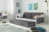 90 X 200 \ Blanc \ Tiroir + lit supplémentaire \ Graphite \ Avec matelas