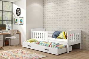 Lit ado gigogne Jacquot 80X190 avec matelas et tiroir, blanc