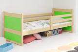 Lit ado simple Rico 80X190 avec matelas, pin/vert