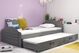 Lit ado gigogne Lili 90X200 avec matelas et tiroir, gris