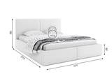 Lit double rembourré Le Hilton 160X200, blanc