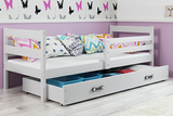 Lit ado simple Éric 80X190 avec matelas et tiroir, blanc
