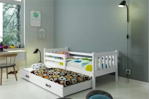 Lit ado gigogne Carino 90X190 avec matelas et tiroir, blanc