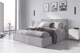 Lit double rembourré Le Hilton 160X200, gris clair