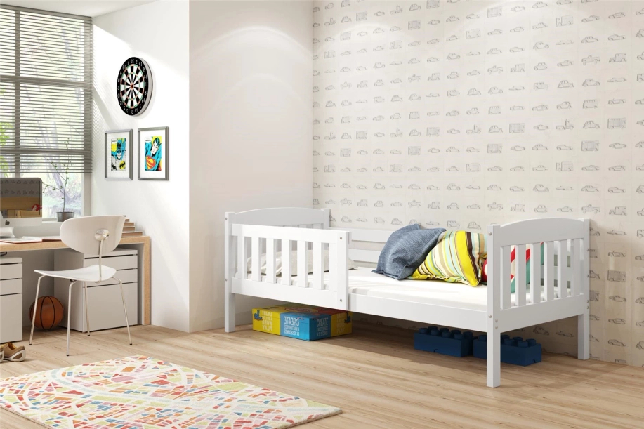 Lit ado simple Jacquot 90X190 avec matelas, blanc
