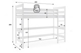 Lit mezzanine pour jeunes – blanc 90x200