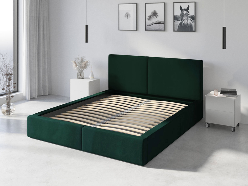 Lit double rembourré Le Hilton 140X200, vert