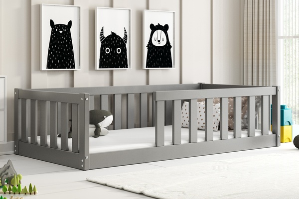 Lit enfant simple Bella Sima 80X160, gris