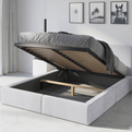 Lit double rembourré Le Hilton 160X200 avec coffre, blanc