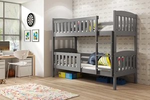Lit ado superposé Jacquot 90X200 avec matelas, gris