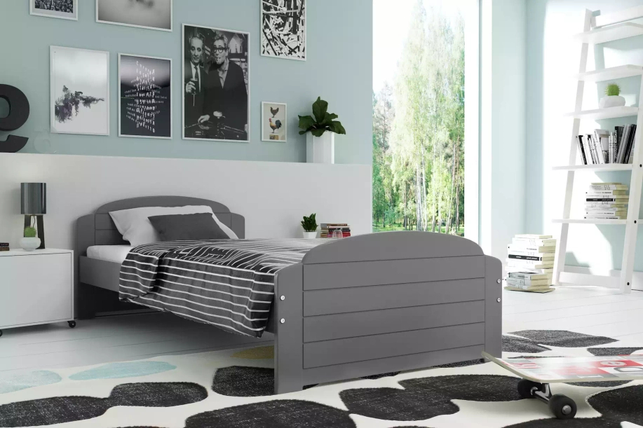 Lit ado simple Lili 90X200, gris