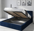 Lit double rembourré Le Hilton 180X200 avec coffre, bleu