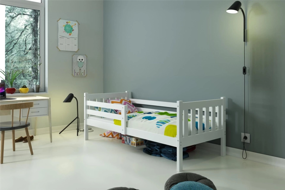 Lit ado simple Carino 90X190 avec matelas, blanc