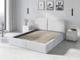 Lit double rembourré Le Hilton 160X200, blanc