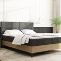 Lit continental 140x200 avec coffre et matelas en chêne Imperial